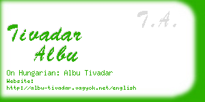 tivadar albu business card